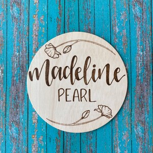 Newborn Photo Circle, Birth Announcement Prop, Baby Name Sign, Baby Shower Gift, Hospital Announcement Sign, Birth Stat Sign, Milestone Sign