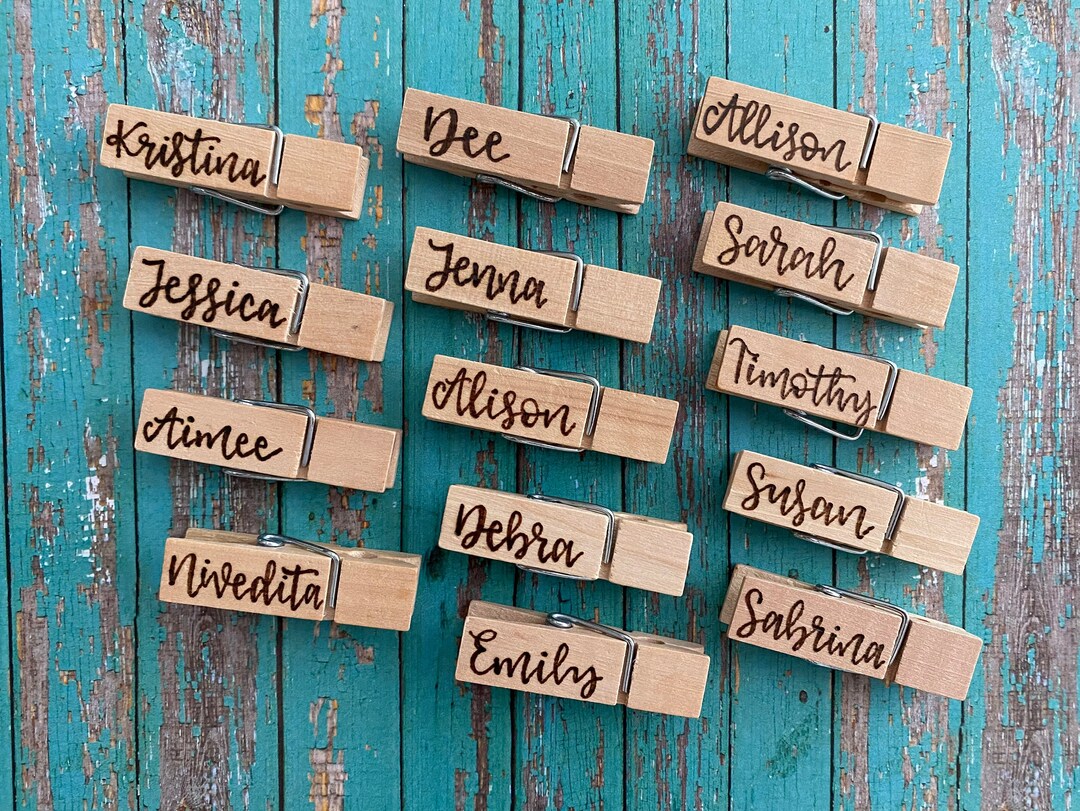 Customized Clothespin, Wood Burned Clothespin, Personalized Clothespin