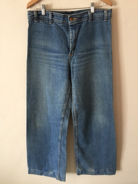 1970s HASH Denim Jeans Wide Leg