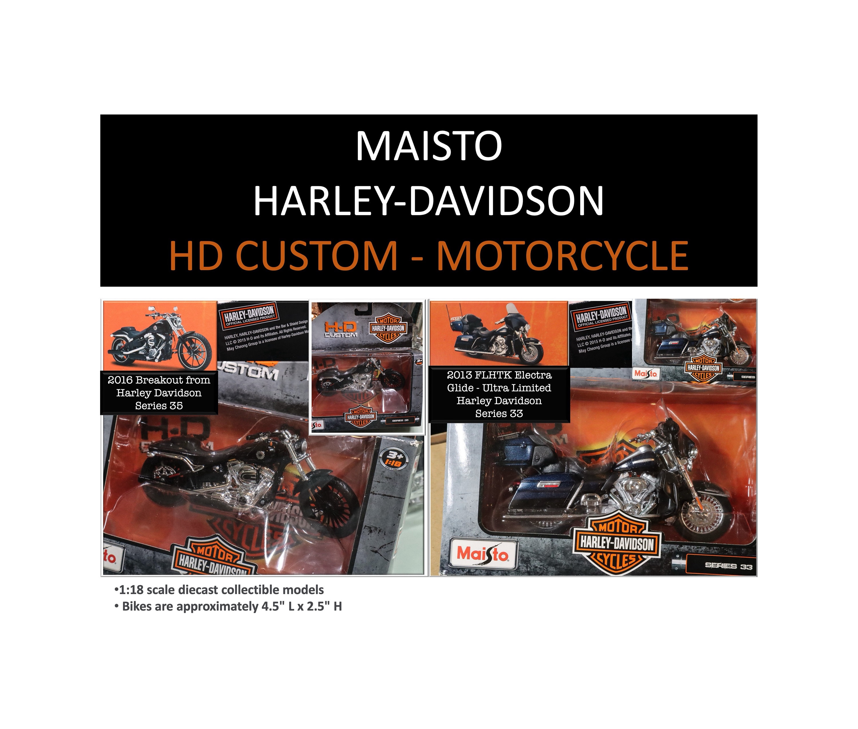  Maisto 2015 Harley Davidson Street Glide Motorcycle 1/12 Scale  Pre-Built Model Black : Toys & Games