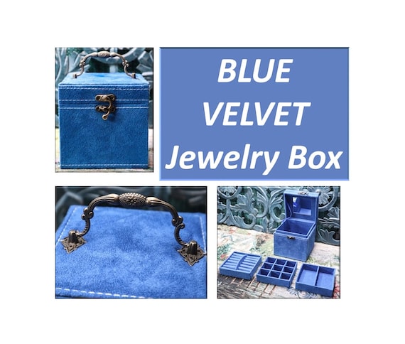 Blue Velvet Multi-Compartment  Jewelry Box - image 1