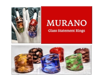 Murano Glass Statement Rings