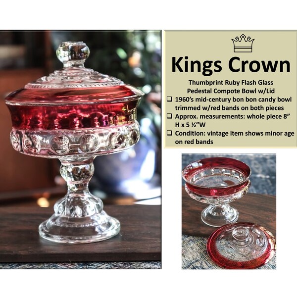 Kings Crown Glassware Etsy