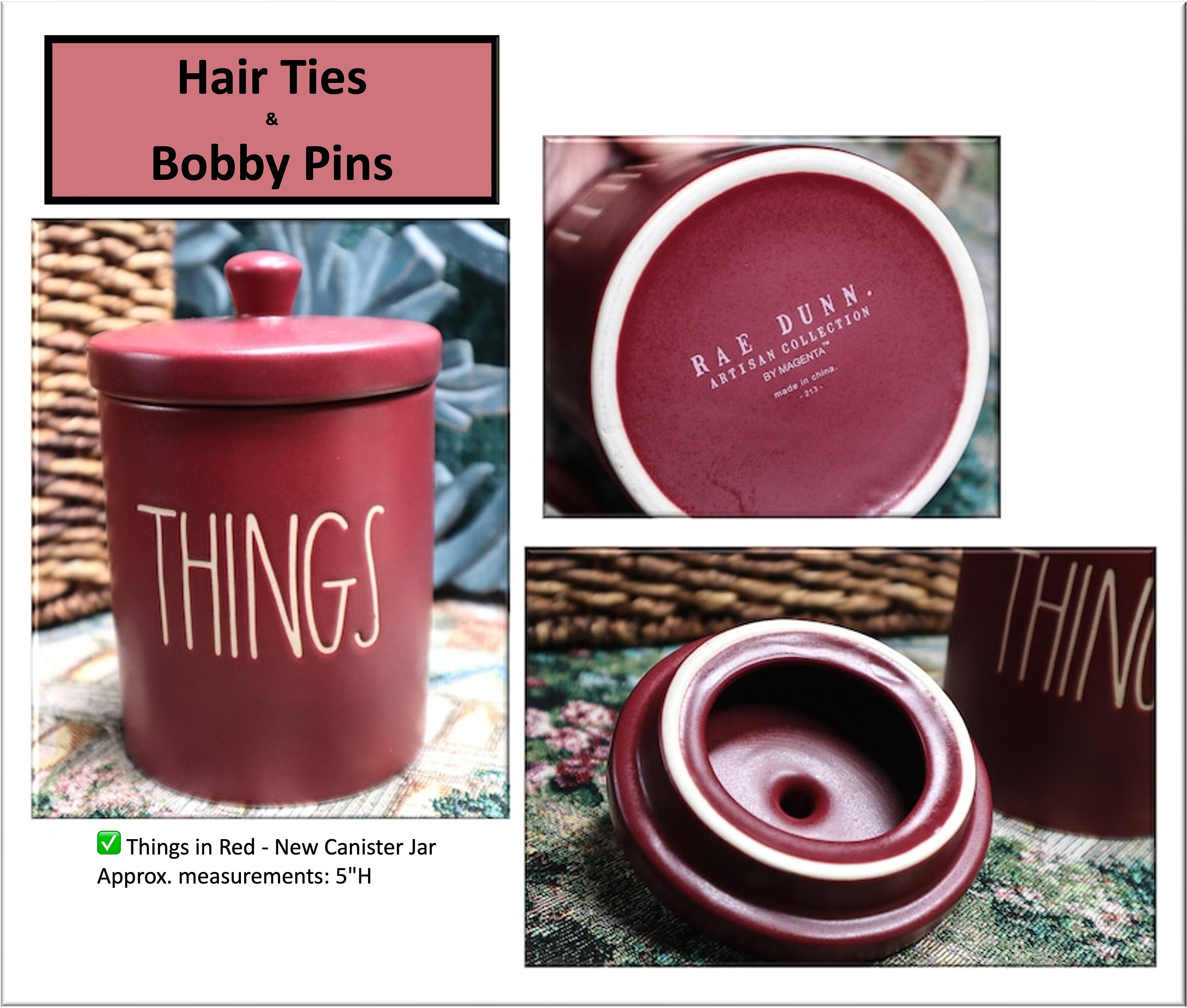 Rae Dunn Canister: Bake, Store, Things, Bobby Pins & Hair Ties - Etsy