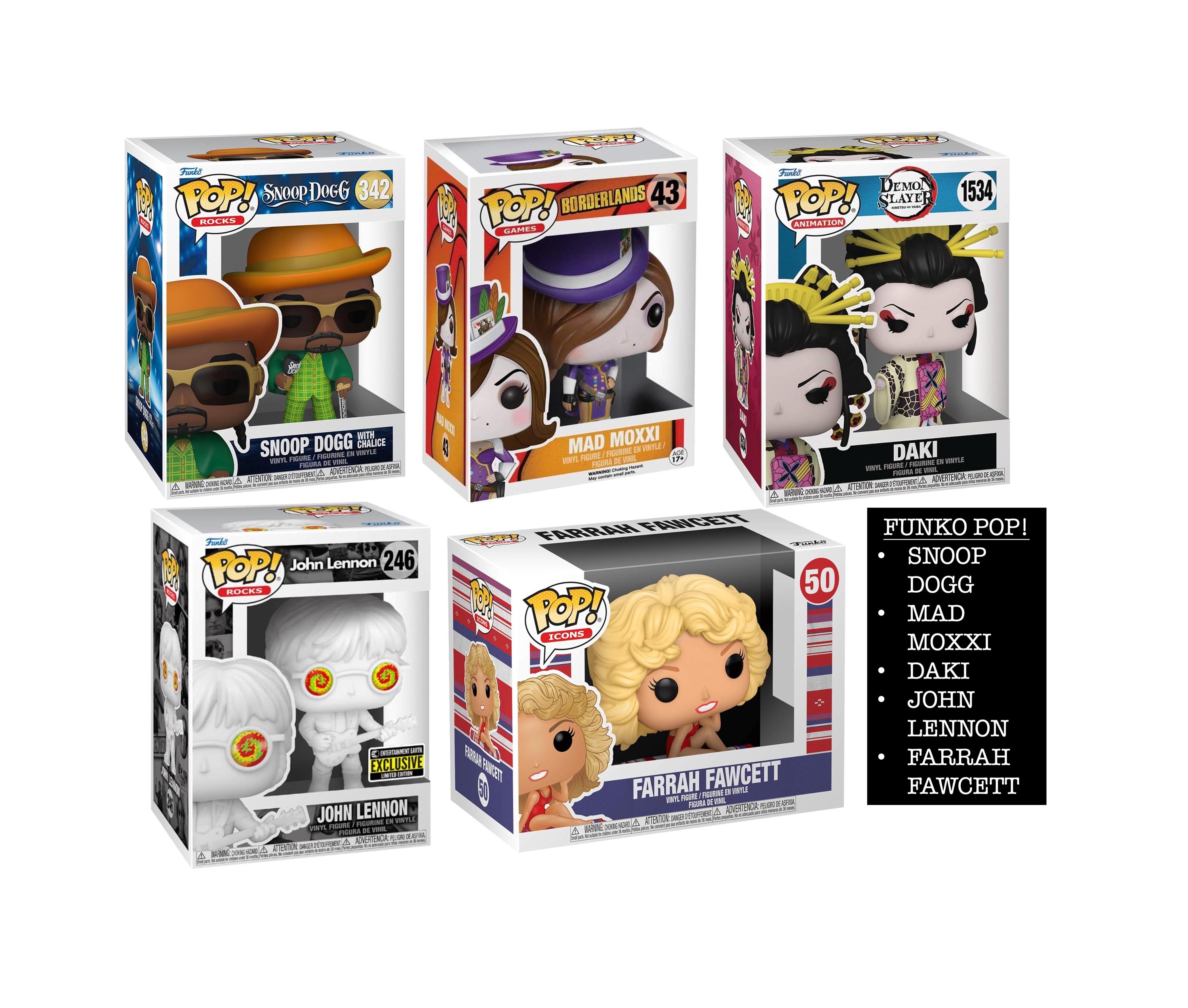 Funko Pop! John Lennon - Farrah Fawcett - Snoop Dogg - Mad Moxxi