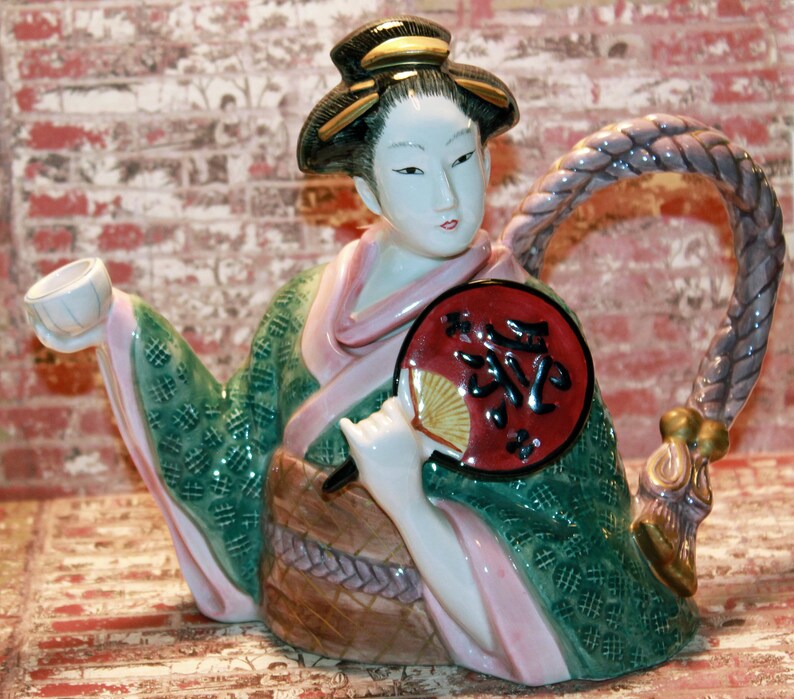 1996 Fitz /& Floyd Collectible Teapot KYOTO FESTIVAL The Geisha