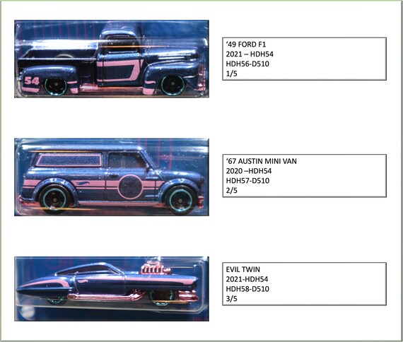 Hot Wheels Pearl & Chrome 54th Anniversary Set of 5 - Etsy