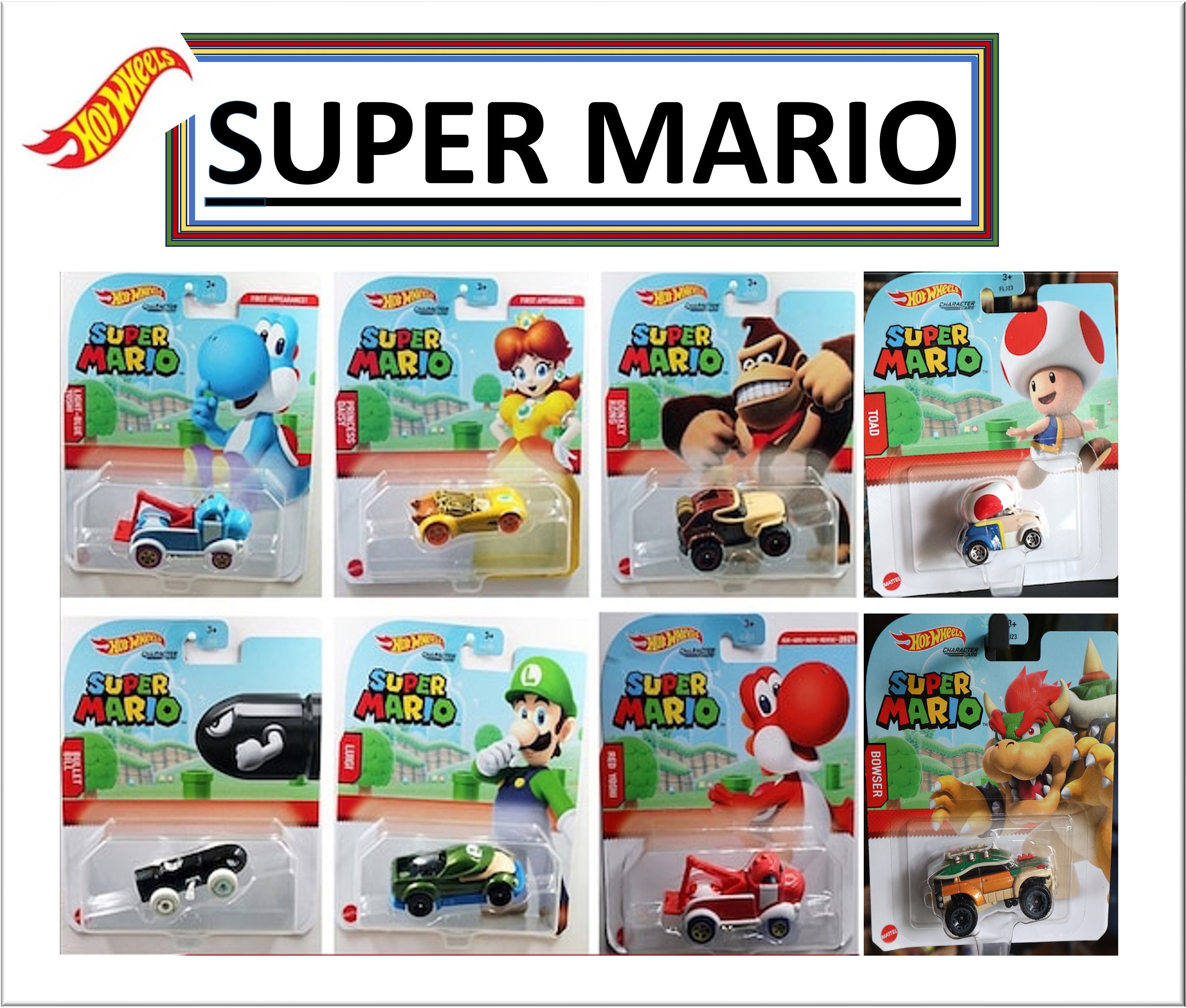 Super Mario Hot Wheels Diecast Cars/collectibles - Etsy