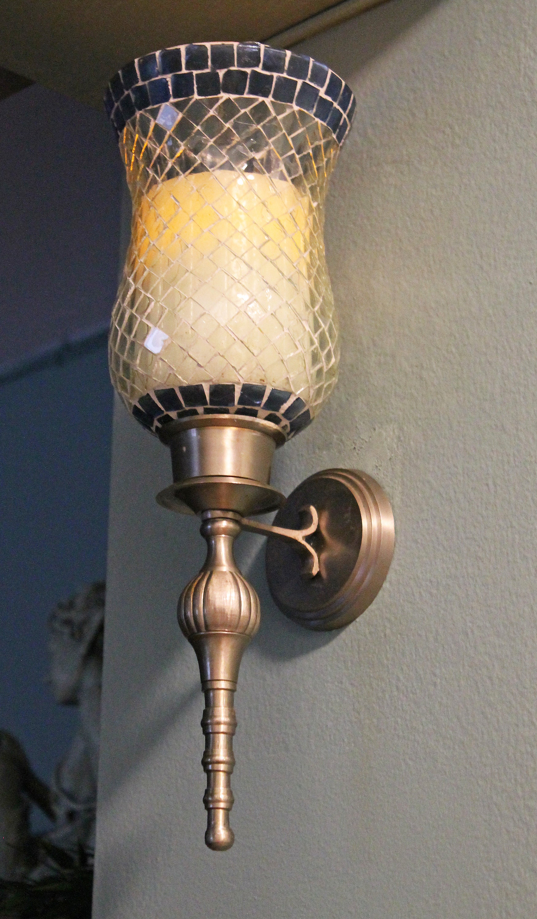 Mosaic Glass Wall Sconce Candle Holder home Accent home D cor