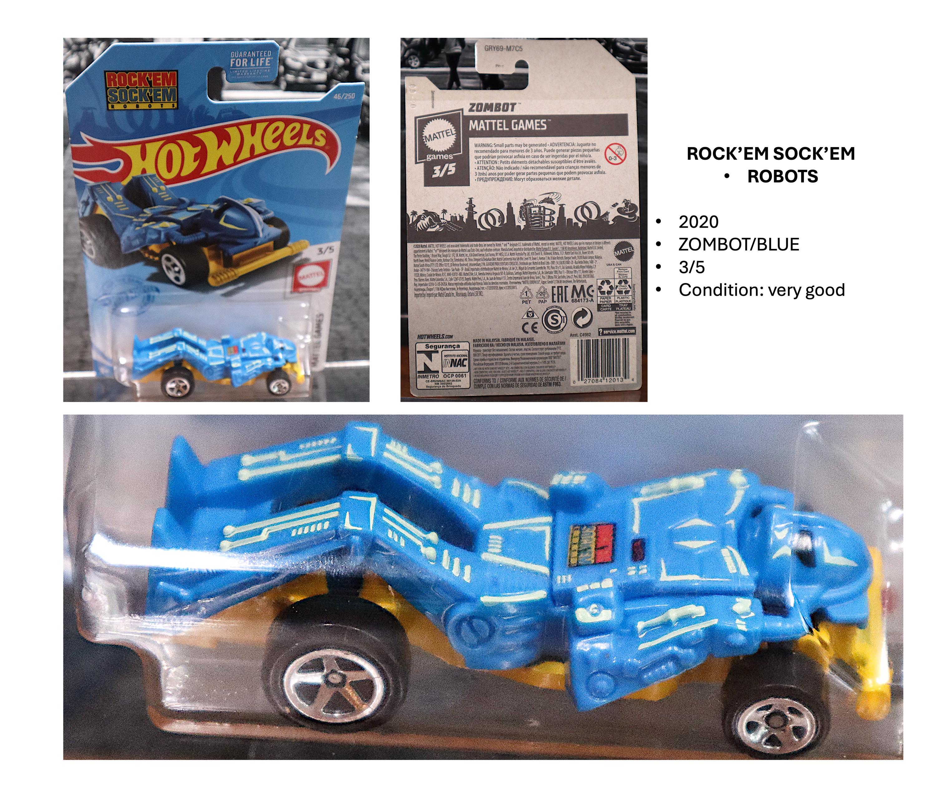 Hot Wheels - ZOMBOT Rock'em Sock'em Robots Car Collection - Etsy