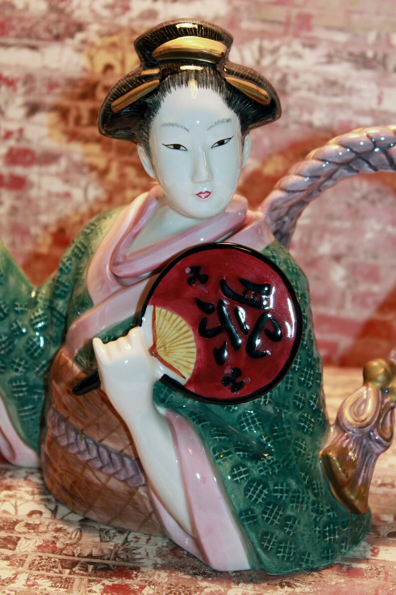 1996 Fitz /& Floyd Collectible Teapot KYOTO FESTIVAL The Geisha