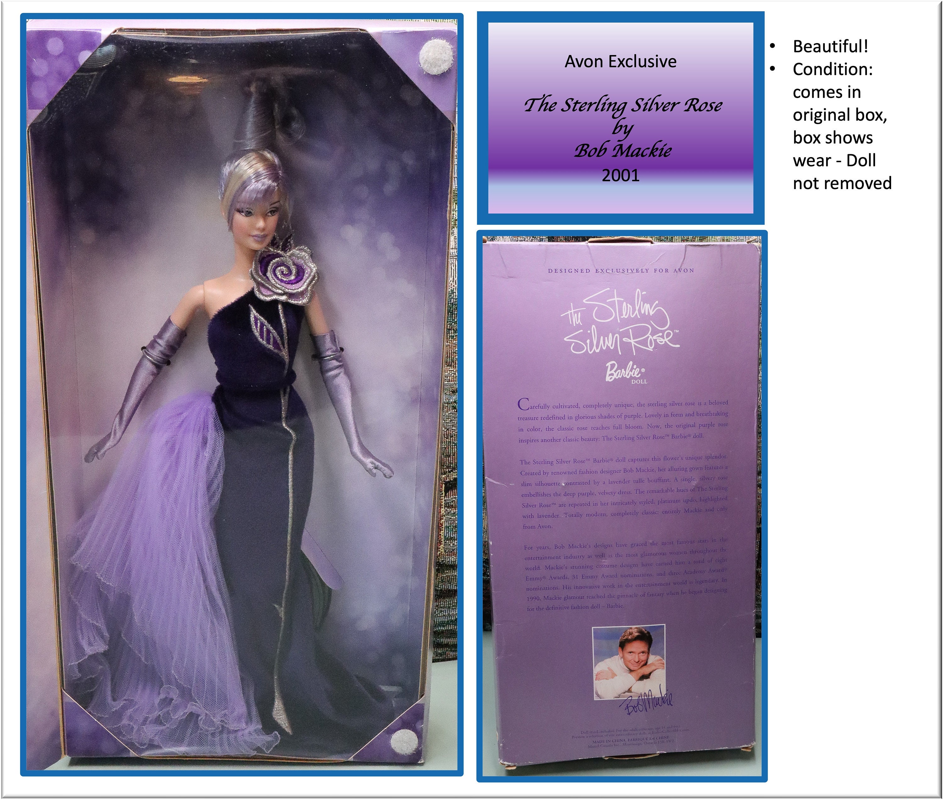 Barbie - Avon Exclusive - the Sterling Silver Rose by Bob Mackie