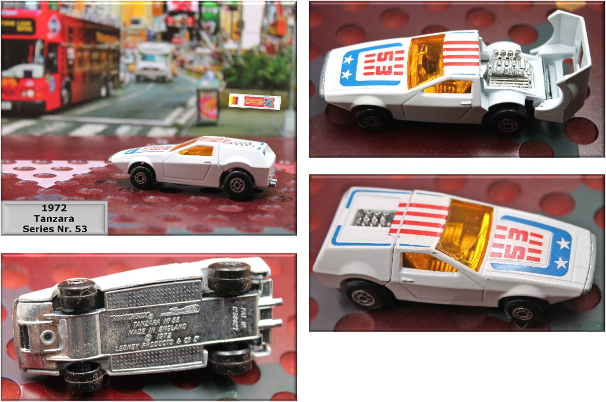 Vintage Matchbox Car Collection: Ford GT, Hi-tailer, Tanzara, Siva