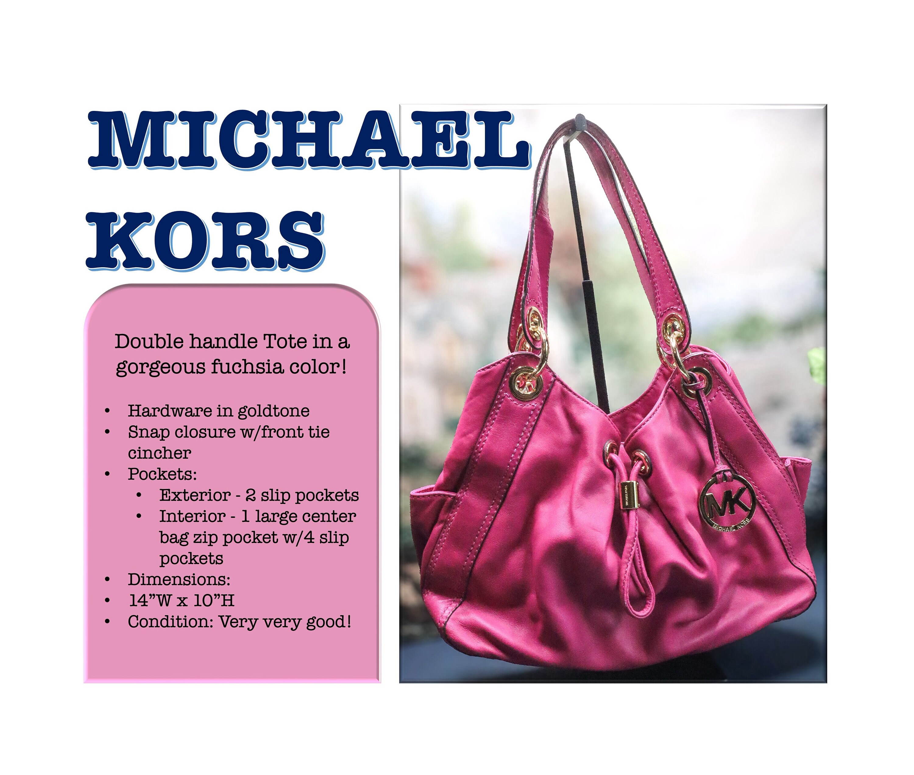 Michael Kors Tote Handbag Etsy