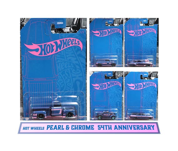 Hot Wheels Pearl & Chrome 54th Anniversary Set of 5 - Etsy