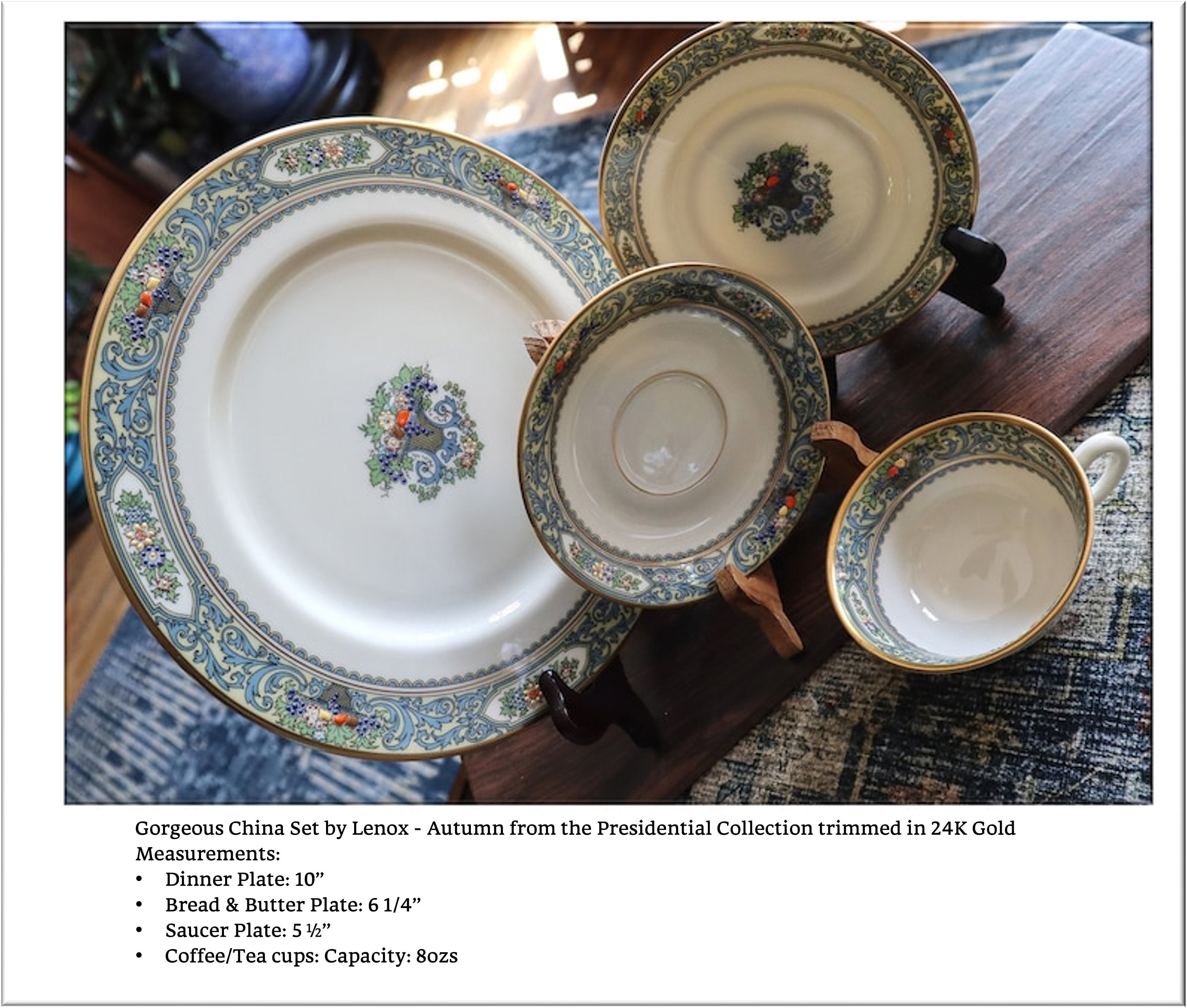 Lenox Autumn Presidential Collection Dinner Bread & Butter Plate 