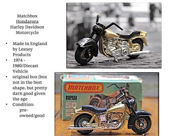 Matchbox - Hondarora/harley Davidson Motorcycle/made in England by
