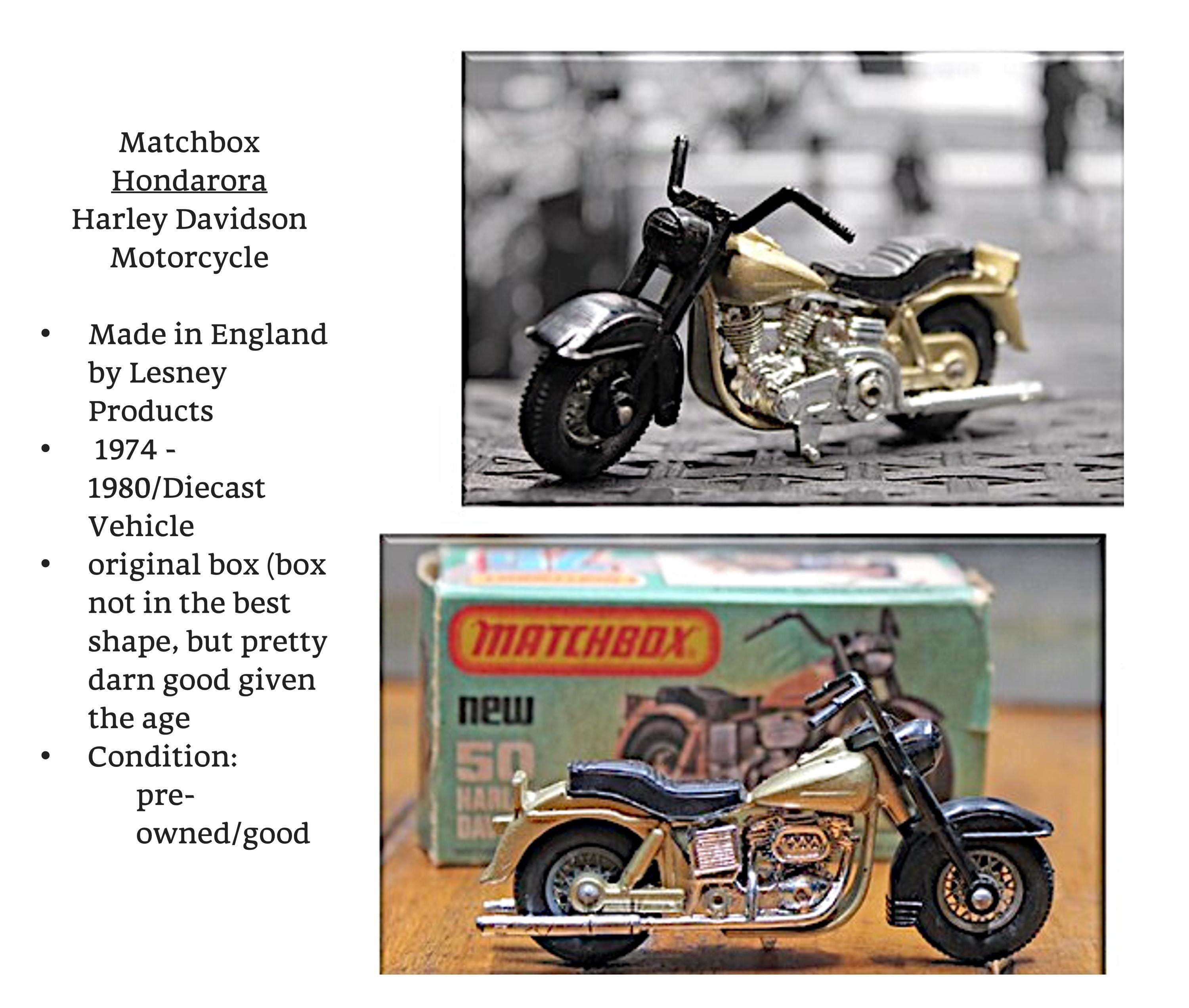 Matchbox - Hondarora/harley Davidson Motorcycle/made in England by