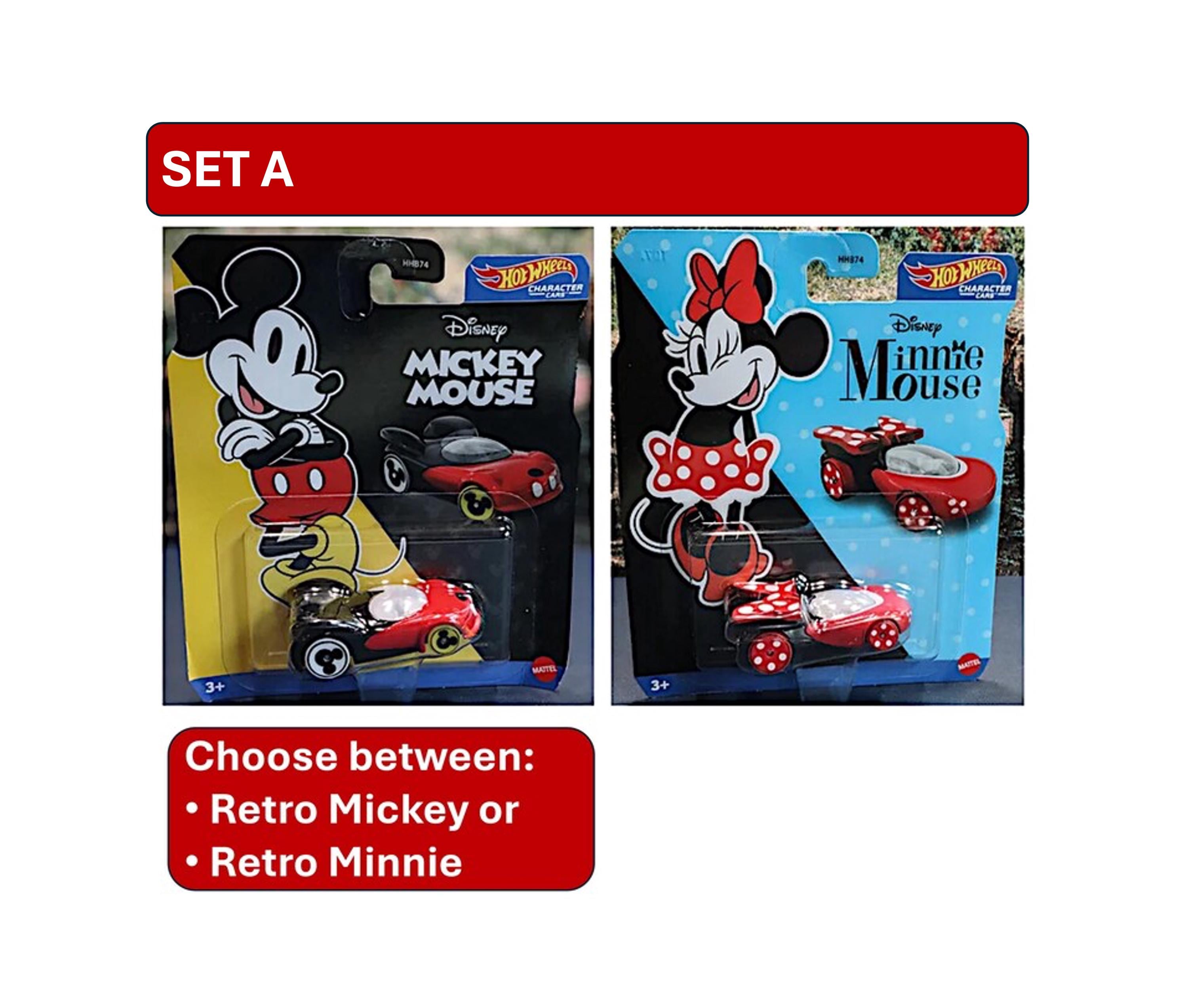 Hot Wheels Disney Character Cars - Mickey Mouse & Minnie Mouse - Etsy
