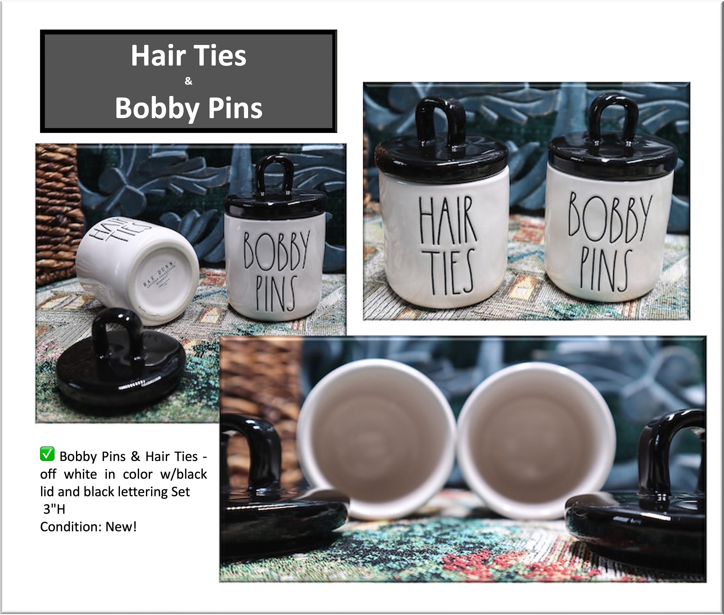 Rae Dunn Canister: Bake, Store, Things, Bobby Pins & Hair  display picture 1