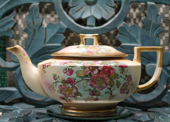 Lecot China Zapun: Victorian Hand-painted Tea Set With Pink Roses