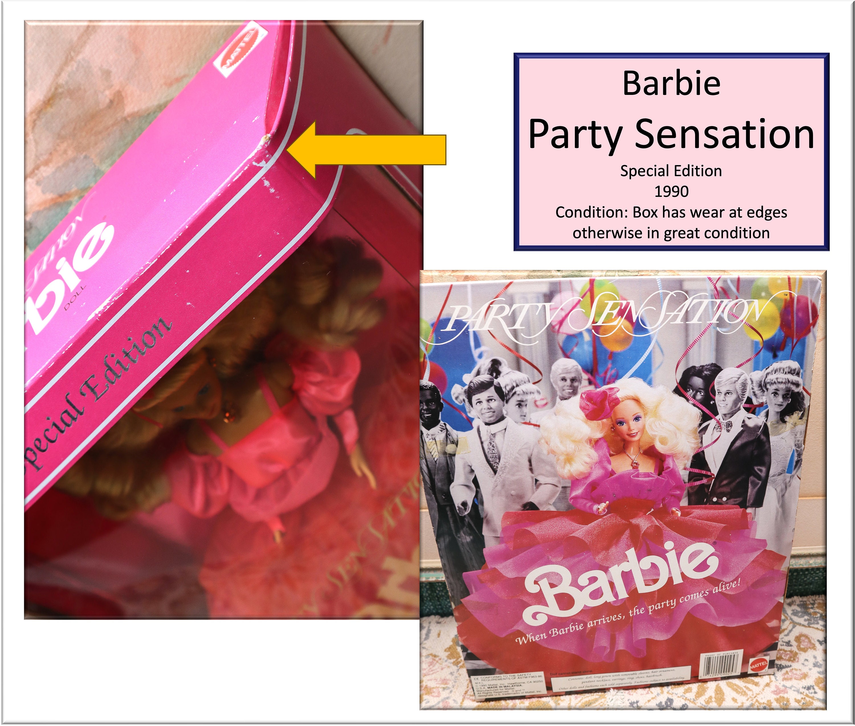 Barbie 1990 Fashion Play #5953 Fabriqué en Chine NRFB x