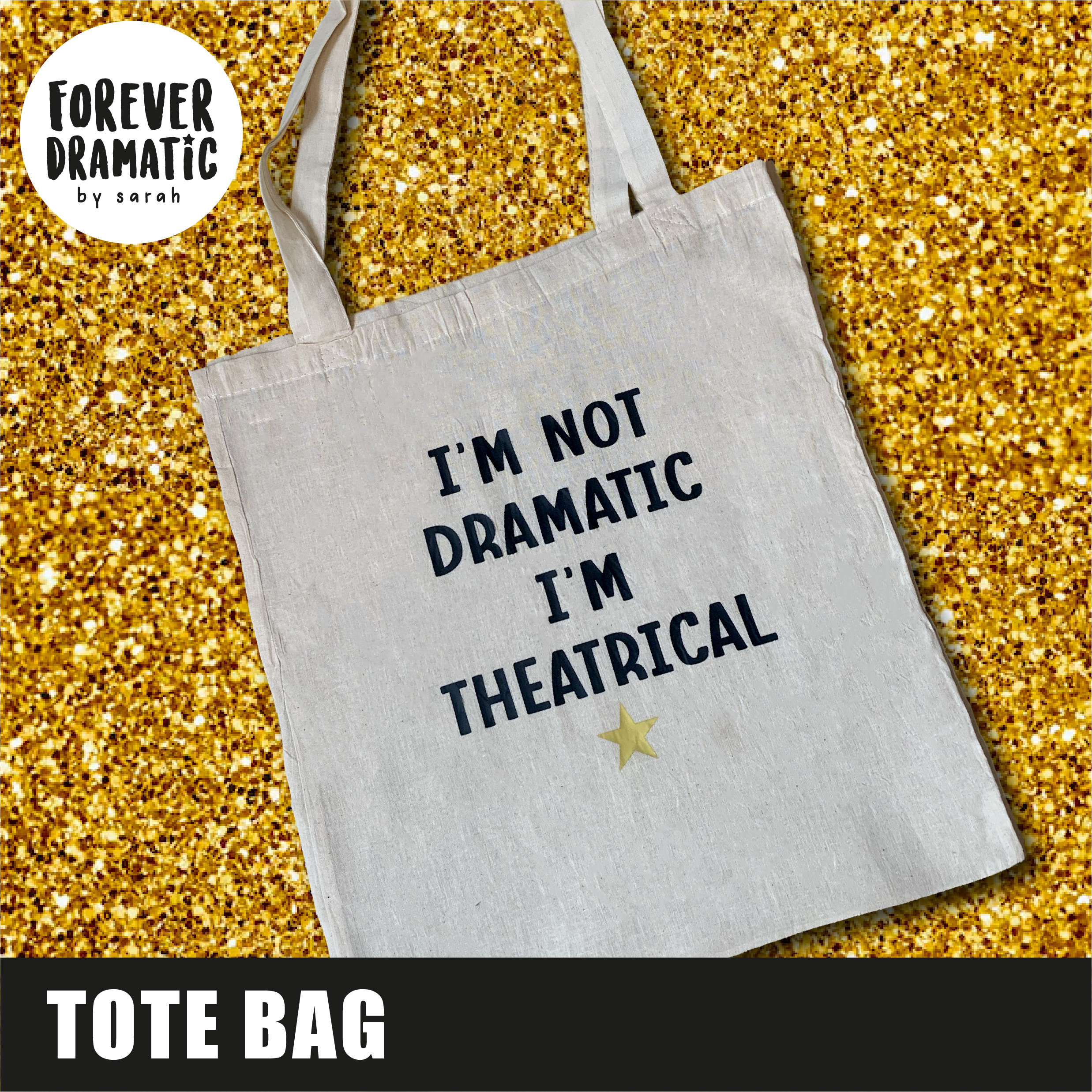 CafePress「I Love Theater」ナチュラルキャンバストートバッグ - 再利用可能なショッピングバッグ、2サイズ展開