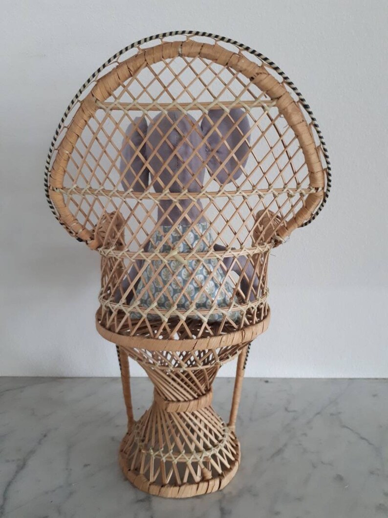 Mini Rattan Peacock Chair for Dolls Etsy