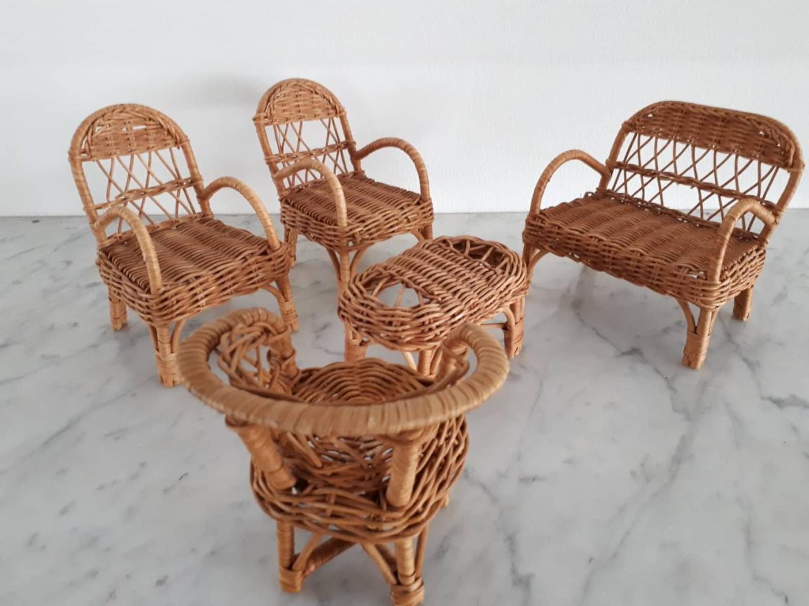 Rattan Doll House Furniture Etsy