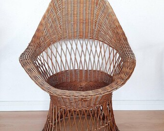 Vintage Rattan Hand Wooven Chair for Adults