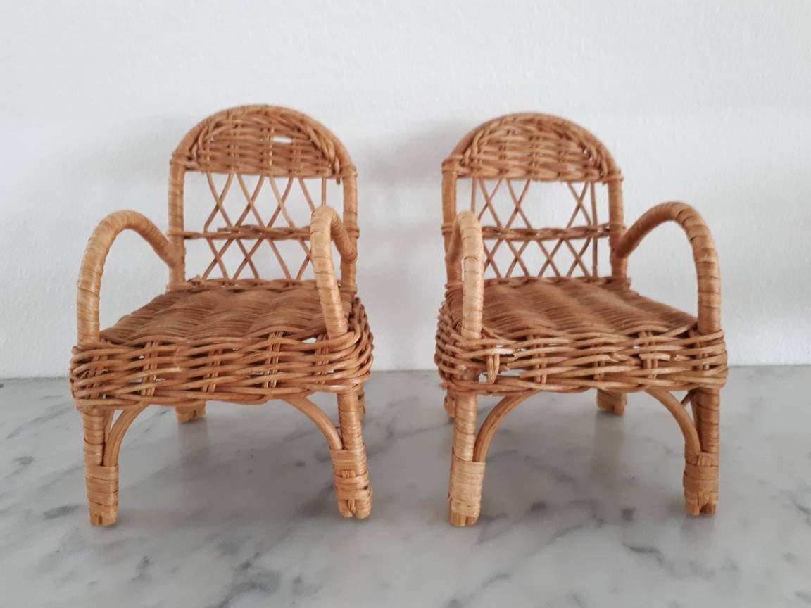 Rattan Doll House Furniture Etsy