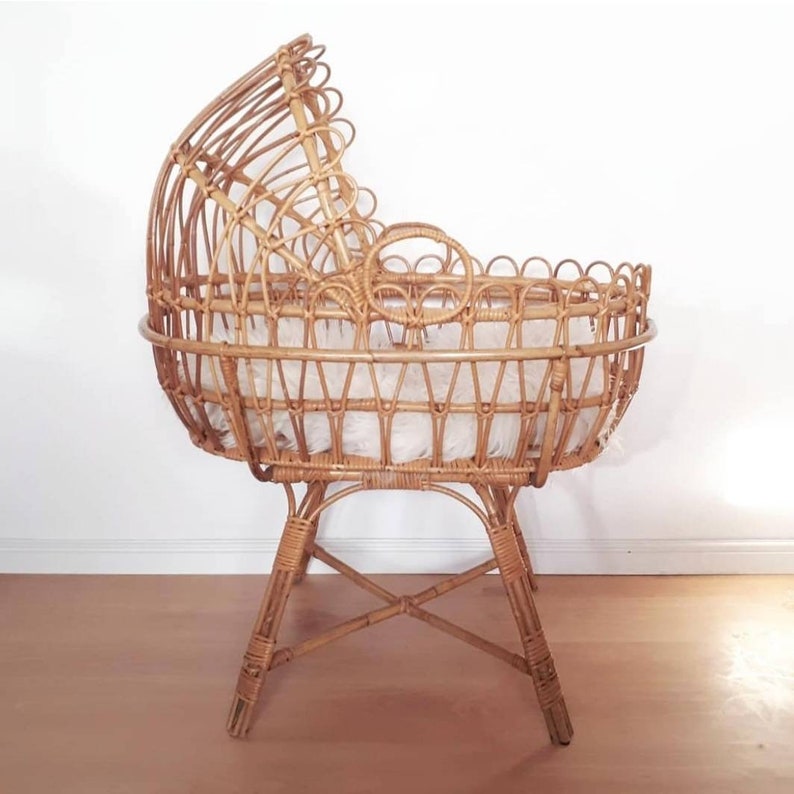vintage rattan crib