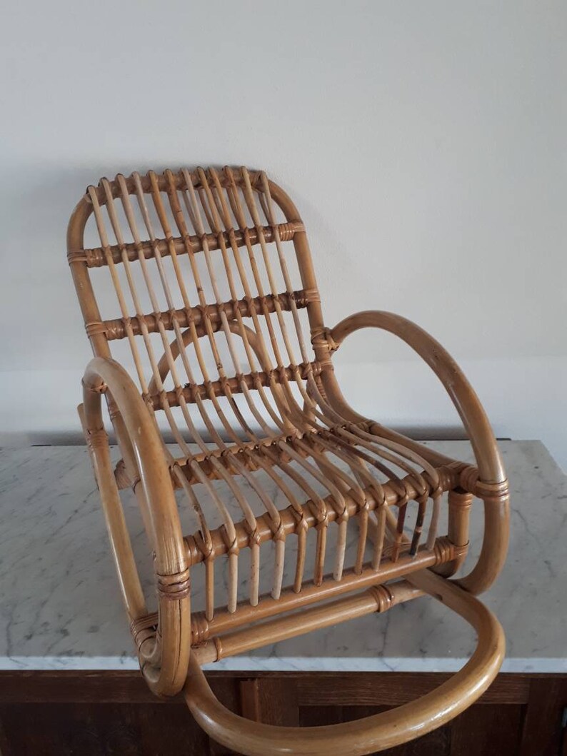 Rattan Rocking Chair for Kids Vintage Kids Chair Rattan Kids Chair ...