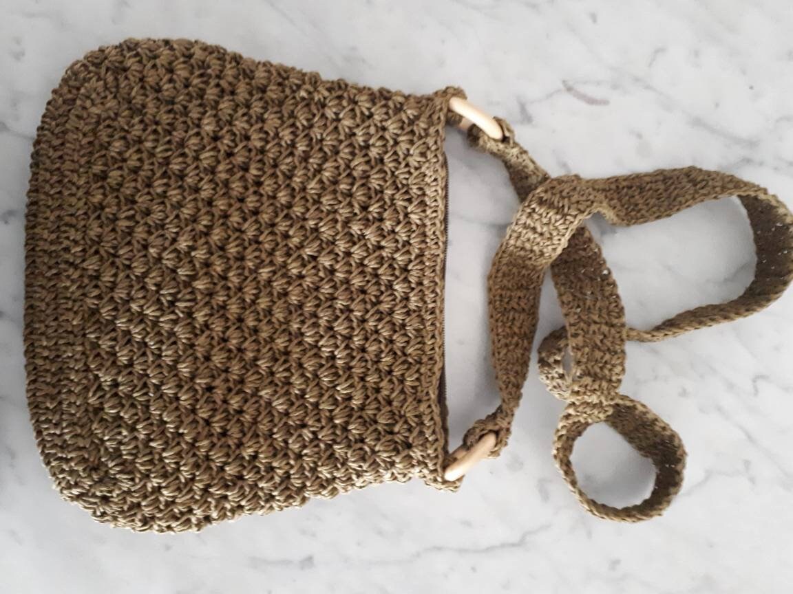 Vintage Rattan Shopping Bag Olive Green - Etsy
