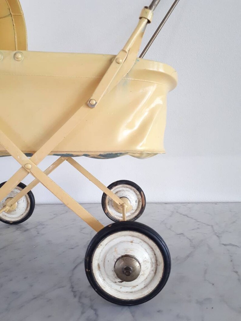 Antique Yellow Doll Stroller Pram for Dolls Etsy