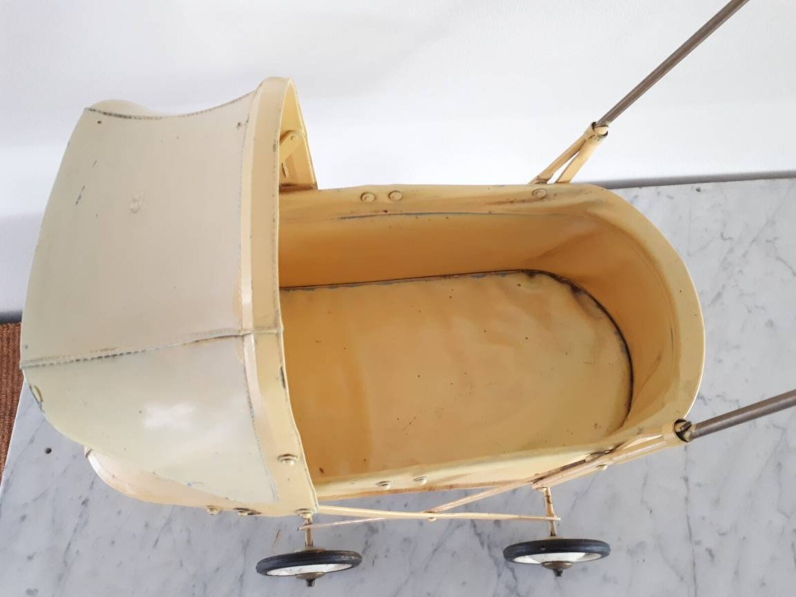 Antique Yellow Doll Stroller Pram for Dolls Etsy