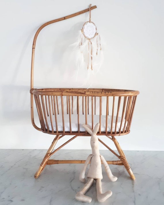 vintage rattan crib