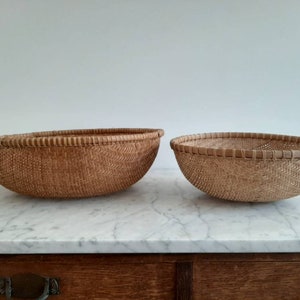 Pair of Antique Rattan Baskets Rattan Planters