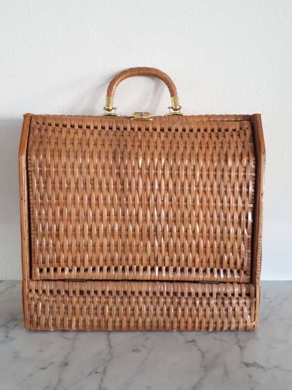 Vintage Rattan Briefcase