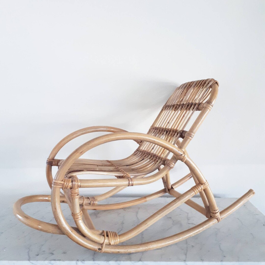 Rattan Rocking Chair for Kids Vintage Kids Chair Rattan Kids Chair ...