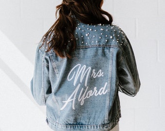 Custom Denim Jacket, Custom Jacket, Bride Denim, Custom Jean Jacket, Custom Mrs, Custom Bride Jean Jacket, Custom Bride Denim