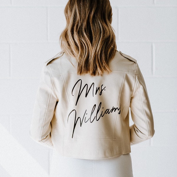 Custom Leather Jacket, Custom Mrs Jacket, Bride Leather Jacket, Personalized Leather Jacket, Custom Bride Jacket, Mrs Leather Jacket