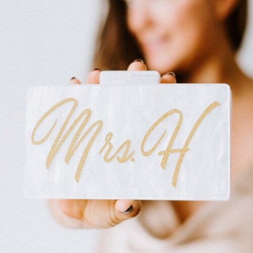 Custom Acrylic Clutch Personalized Clutch Bride Cutch Etsy