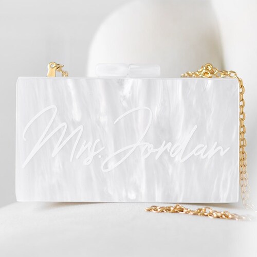 Custom Acrylic Clutch Personalized Clutch Bride Cutch Etsy