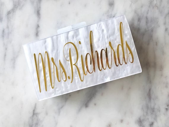 personalized acrylic clutch
