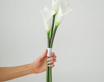 Faux Calla Lily Bouquet, White Calla Lily Bridal Bouquet, Real Touch Faux Floral Bouquet, Calla Lily Bouquet, Wedding Bouquet, Calla Lily
