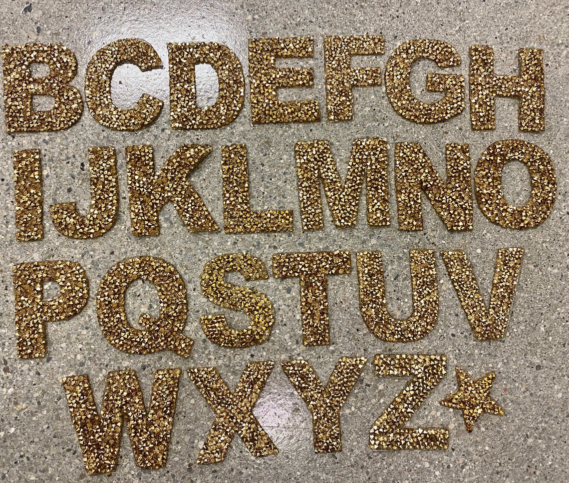Rhinestone Iron on Letters Iron on Letters Rhinestone Etsy