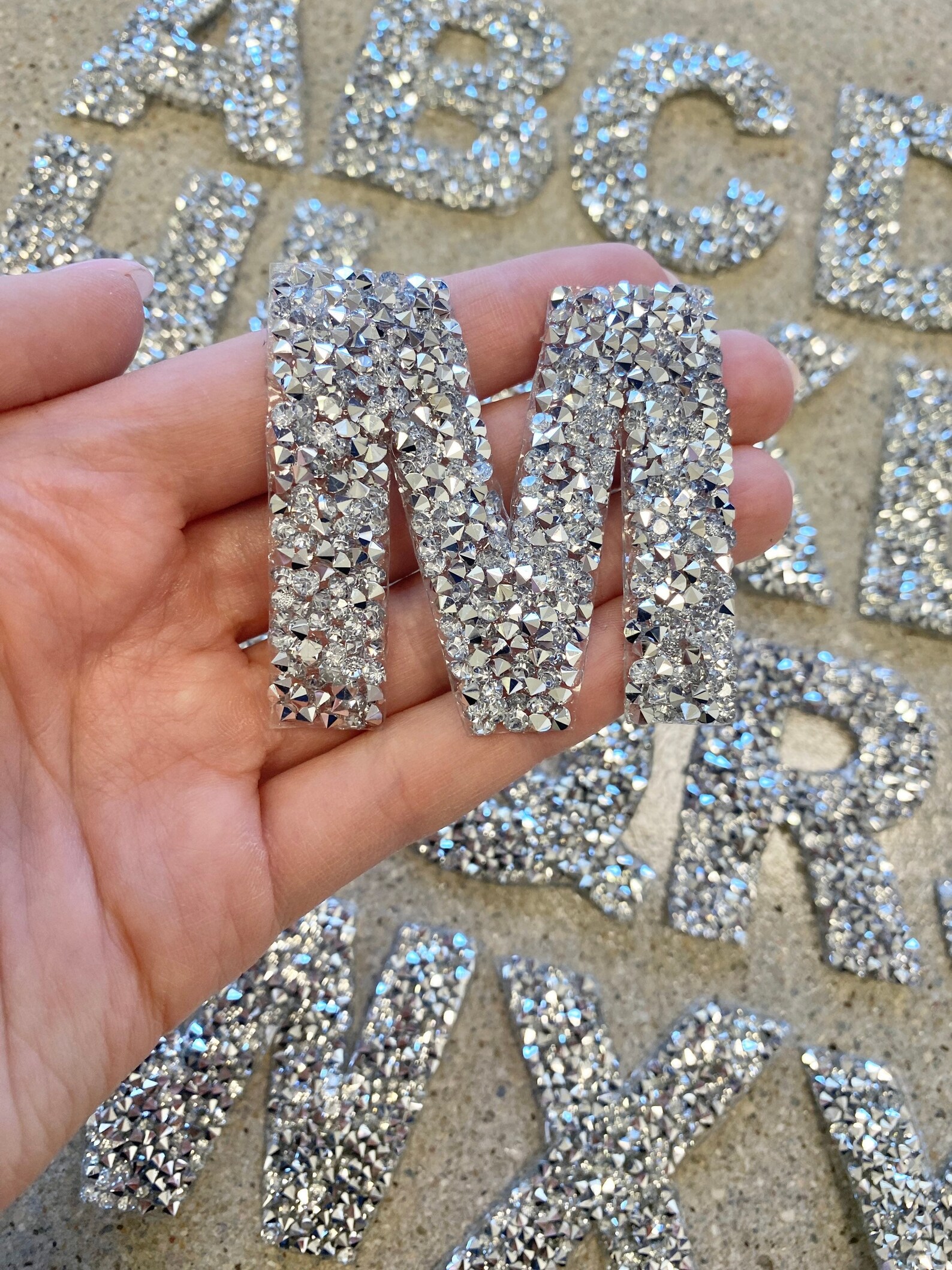 Rhinestone Iron on Letters Iron on Letters Rhinestone Etsy