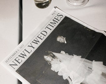 Custom Wedding Newspaper Template: Newlywed Times (Digital Download)
