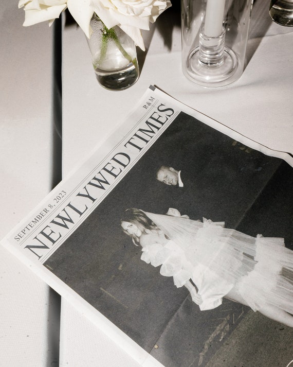 Custom Wedding Newspaper Template: Newlywed Times (Digital Download)